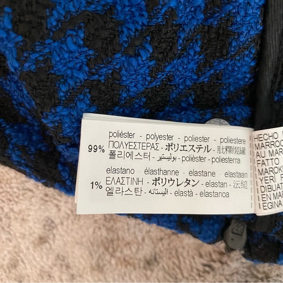 Zara Blue Houndstooth Box Pleat Skort Skirt Nwt Size XS - Picture 11 of 16